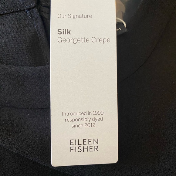 NWT Eileen Fisher Silk Georgette Crepe Mock Neck Top Size M - Picture 6 of 7